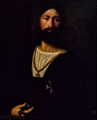 Le Titien, Portrait d'un Chevalier de l'Ordre de Malte, 1510-1515, Galerie Offices Uffizi, Florence Italie