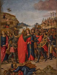 Maestro di Marradi, Capture du Christ, 1500-1510, à la Galerie des Offices, les Uffizi à Florence en Italie