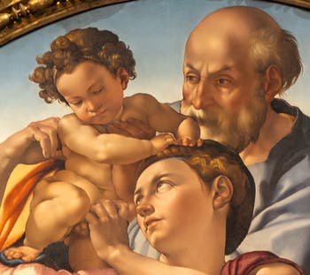 Michel-Ange Buonarroti, Sainte Famille, Joseph dans le Tondo Doni, 1507, Galerie Offices Uffizi, Florence Italie
