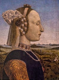Pierro della Francesca, Battista Sforza, 1465-1472, à la Galerie des Offices, les Uffizi à Florence en Italie