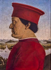 Piero della Francesca, Federigo II da Montefeltro, 1465-1472, à la Galerie des Offices, les Uffizi à Florence en Italie
