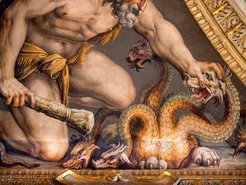 Giorgio Vasari, Hercule tue l'Hydre, salle Laurent de Médicis au Palazzo Vecchio à Florence en Italie.