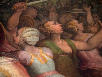 Giorgio Vasari, Les Sabines font la paix entre leur peuple et les Romains, Palazzo Vecchio à Florence en Italie.