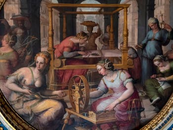 Giorgio Vasari, Pénélope à son métier à tisser, salle de Pénélope au Palazzo Vecchio à Florence en Italie.