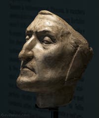 Masque mortuaire de Dante Alighieri, 1483, Palazzo Vecchio à Florence Italie