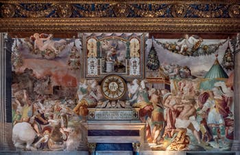 Francesco Salviati, Défaite des Volsques et Furio Camillo fait punir pour sa trahison le maître des Falerii, salle des audiences du Palazzo Vecchio à Florence en Italie.