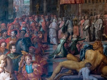 Giorgio Vasari, La Visite à Florence du pape Léon X, Palazzo Vecchio à Florence en Italie
