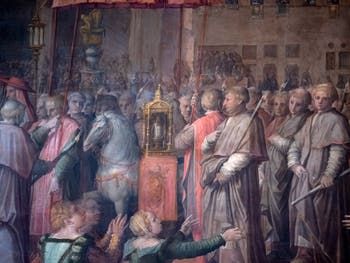 Giorgio Vasari, La Visite à Florence du pape Léon X, Palazzo Vecchio à Florence en Italie