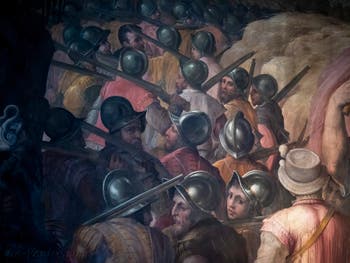 Giorgio Vasari, Prise de la Forteresse de San Léo par les troupes papales, Palazzo Vecchio à Florence en Italie