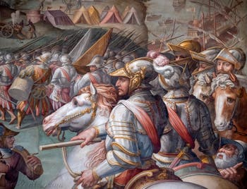 Giorgio Vasari, Guerre de Sienne et prise du port d'Ercole, Salle des Cinq-Cents du Palazzo Vecchio à Florence en Italie