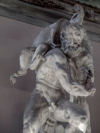 Vincenzo de Rossi, Hercule capture le Sanglier d'Érymanthe, salle des Cinq-Cents du Palazzo Vecchio à Florence en Italie