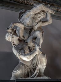 Vincenzo de Rossi, Hercule tue Hippolyte la Reine des Amazones, salle des Cinq-Cents du Palazzo Vecchio à Florence en Italie