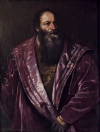 Le Titien, Tiziano Vecellio, Portrait de l'Arétin, 1545, Galerie Palatina Pitti, Florence Italie