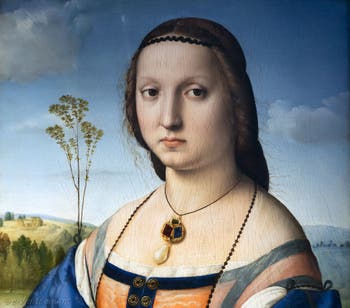 Raphaël, Portrait de Maddalena Strozzi Doni, 1504-1505, Galerie des Offices Uffizi à Florence Italie