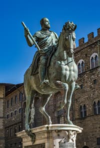 Giambologna, Monument équestre de Cosimo Cosme Ier de Médicis, 1594-1598, Piazza della Signoria à Florence Italie
