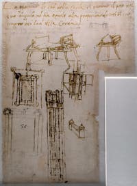 Leonard de Vinci, Études pour le château de Romorantin avec un plan de Ville, Codex Atlanticus, Ambrosiana Milan