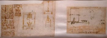 Leonard de Vinci, Mécanisme hydraulique pour une fontaine à Amboise, Codex Atlanticus, Ambrosiana Milan