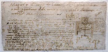Leonard de Vinci, Dessins et notes pour la construction d’un soufflet pour la pression d’eau, Codex Atlanticus, Ambrosiana Milan