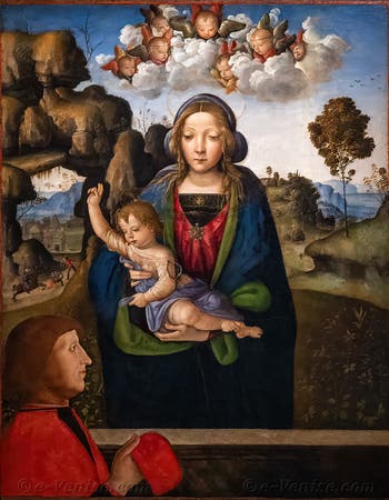 Pinturicchio, Vierge à l'Enfant et Dévot,  à la Pinacothèque Ambrosiana à Milan