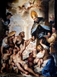 Luca Giordano, L'aumône de saint Thomas de Villanova, musée Capodimonte à Naples en Italie