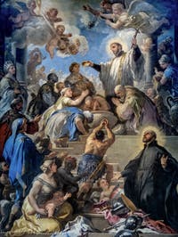 Luca Giordano, Saint François Xavier baptise les néophytes et saint François Borgia, musée Capodimonte à Naples en Italie