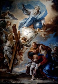 Luca Giordano, La Sainte Famille contemplant les symboles de la Passion, musée Capodimonte à Naples en Italie