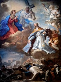 Luca Giordano, San Gennaro intercède auprès de la Vierge, du Christ et du Père éternel contre la peste de 1656, musée Capodimonte à Naples en Italie