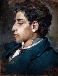 Gaetano Esposito, Portrait du peintre Vincenzo Migliaro, Gallerie d'Italia Zevallos à Naples en Italie