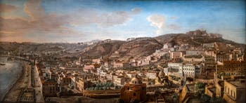 Gaspar Adriaensz Van Wittel dit Vanvitelli, Vue de Naples avec le quartier de Chiaia vu depuis Pizzofalcone, Gallerie d'Italia Zevallos à Naples en Italie