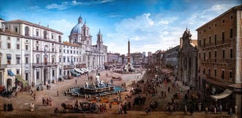 Gaspar Adriaensz Van Wittel dit Vanvitelli, Vue de Rome avec la Piazza Navona, Gallerie d'Italia Zevallos à Naples en Italie
