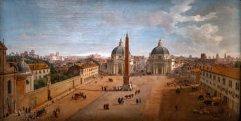 Gaspar Adriaensz Van Wittel dit Vanvitelli, Vue de Rome avec la Piazza del Popolo, Gallerie d'Italia Zevallos à Naples en Italie