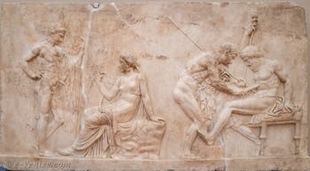 Le mythe de Télèphe, Casa del Rilievo, Herculanum, musée archéologique de Naples en Italie