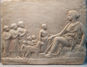 Scène de sacrifice en l'honneur d'Aphrodite, Pompéi, musée archéologique de Naples en Italie