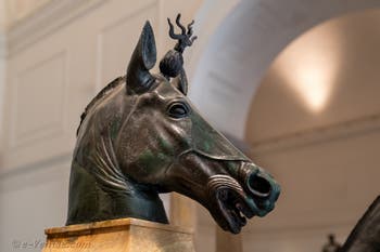 Tête de cheval du quadrige de Néron, Herculanum, musée archéologique de Naples en Italie