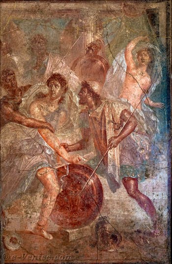 Fresque Achille à Skyros, Pompéi, Maison Dioscuri, Musée Archéologique de Naples