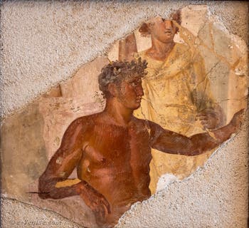 Fresque Achille assis, Pompéi, Cubiculo, Musée Archéologique de Naples