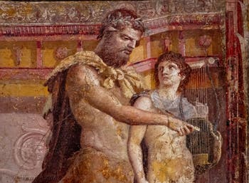 Fresque Achille et Chiron, Herculanum, Basilica, Musée Archéologique de Naples