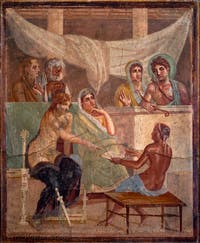 Fresque Alceste et Admète, Pompéi, Casa del Poeta tragico, Musée Archéologique de Naples