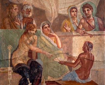 Fresque Alceste et Admète, Pompéi, Casa del Poeta tragico, Musée Archéologique de Naples