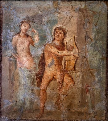 Fresque Apollon et Daphné, Pompéi, Casa di Meleagro, Musée Archéologique de Naples