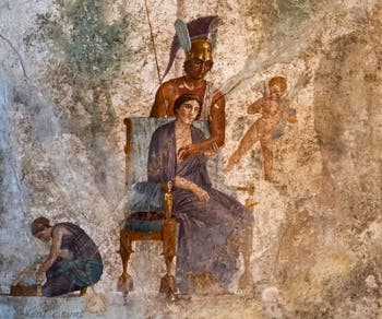 Fresque Arès et Aphrodite, Pompéi, Casa dell'Amore Punito, Musée Archéologique de Naples