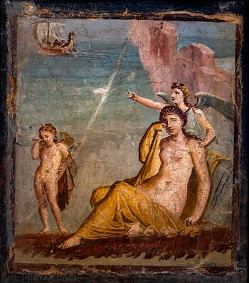 Fresque Ariane Abandonnée, Pompéi, Casa di Meleagro, Musée Archéologique de Naples