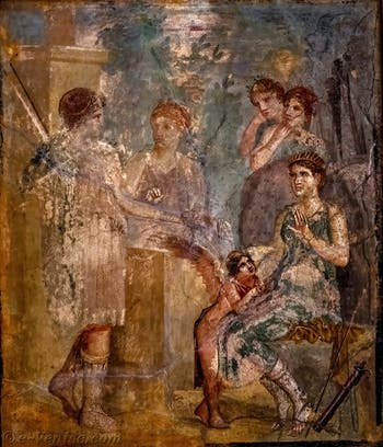 Artémis et la nymphe Callisto, Pompéi, Casa Cornelius Diadumenus