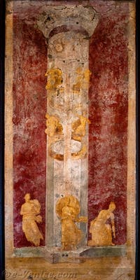 Fresque L'assassinat des Niobides, Pompéi, Casa dei Dioscuri, Musée Archéologique de Naples