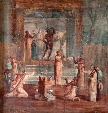 Fresque Le Mystère de la Danse Sacrée, Herculanum, Musée Archéologique de Naples