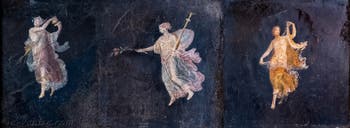 Fresque Ménades et Danseuses, Pompéi, Villa di Cicerone, Musée Archéologique de Naples