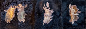 Fresque Ménades et Danseuses, Pompéi, Villa di Cicerone, Musée Archéologique de Naples
