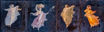 Fresque Danseuses, Pompéi, Villa di Cicerone, Musée Archéologique de Naples