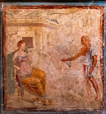 Fresque Dédale et Pasiphaé, Pompéi, Musée Archéologique de Naples