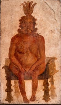 Fresque Dieu Bès, Pompéi, Tempio di Iside, Sacrarium, Musée Archéologique de Naples